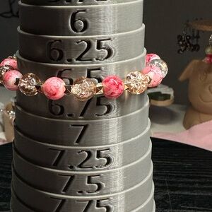 Pink and Clear Beaded Bracelet.